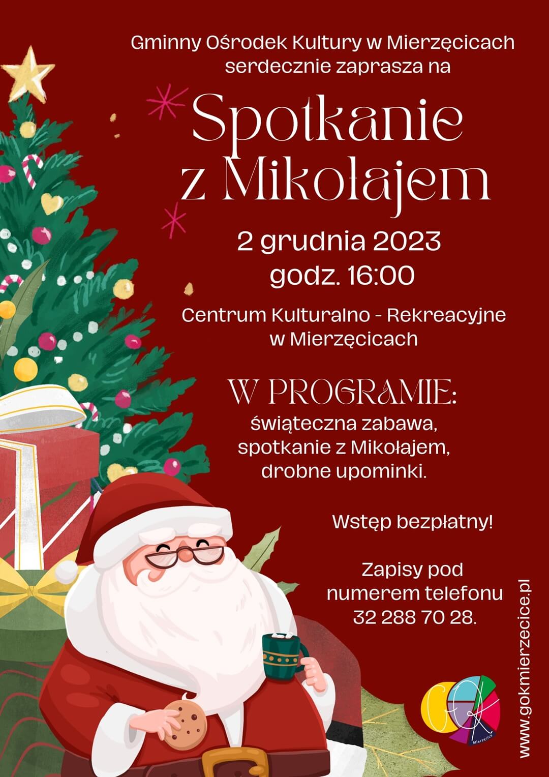 miko Mierzęcicki GOK zaprasza na spotkanie ze św. Mikołajem