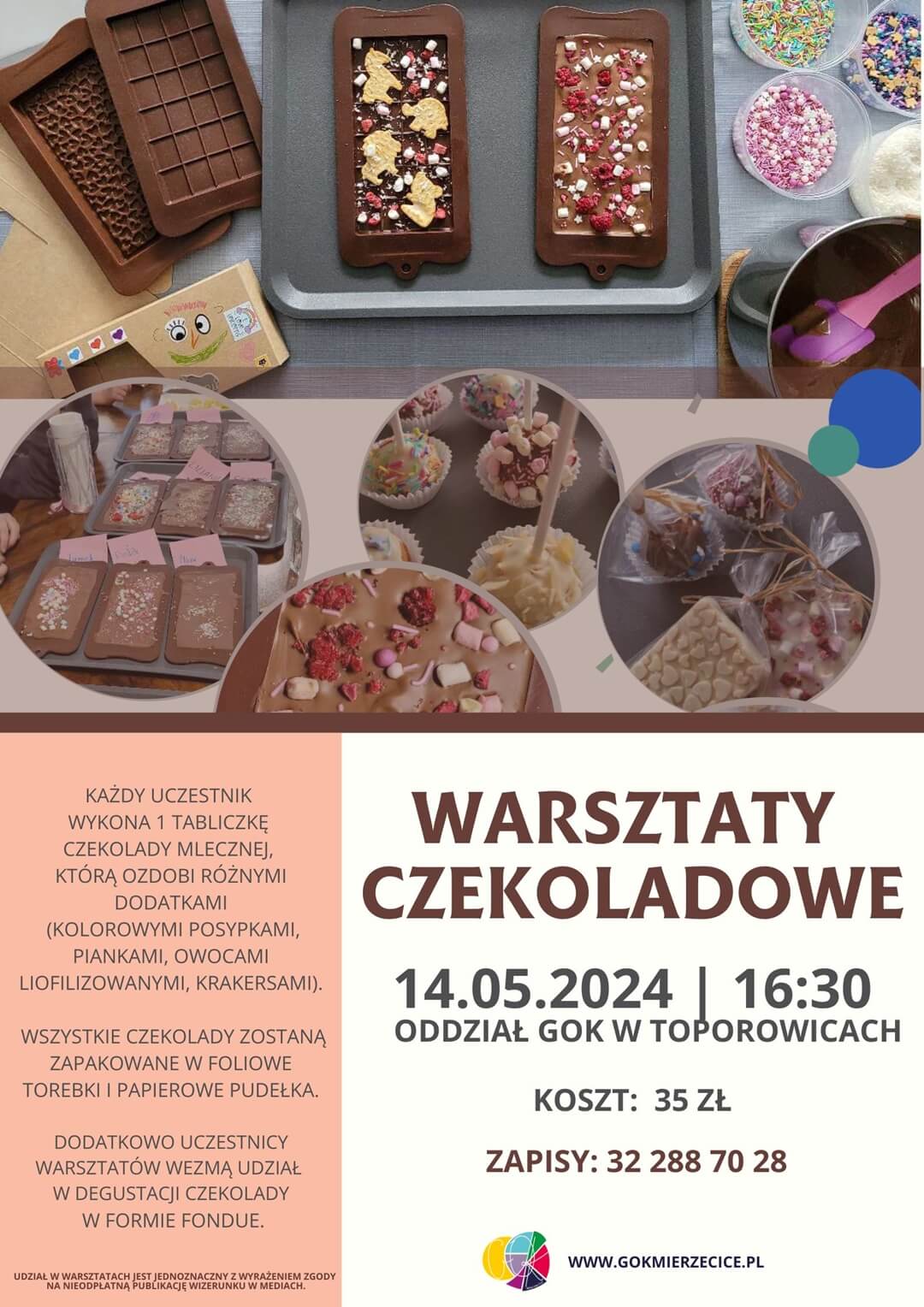 czek Gminny Ośrodek Kultury w Mierzęcicach zaprasza na warsztaty czekoladowe
