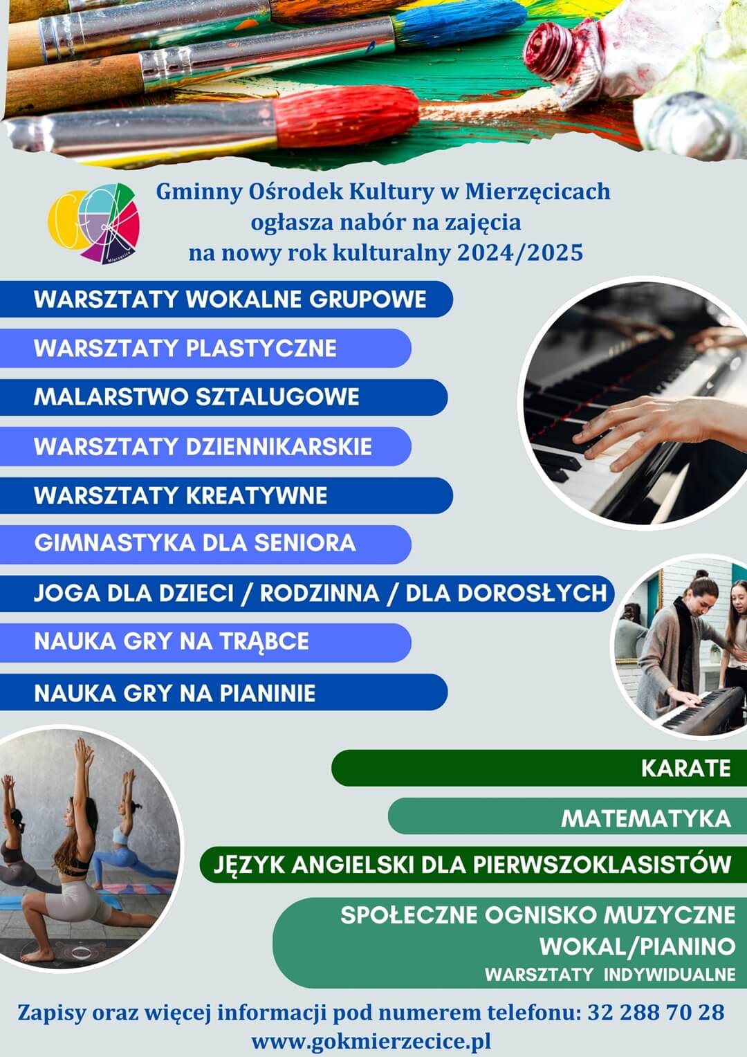 ZAJECIA-plakat-1 Ruszają zapisy na zajęcia i warsztaty