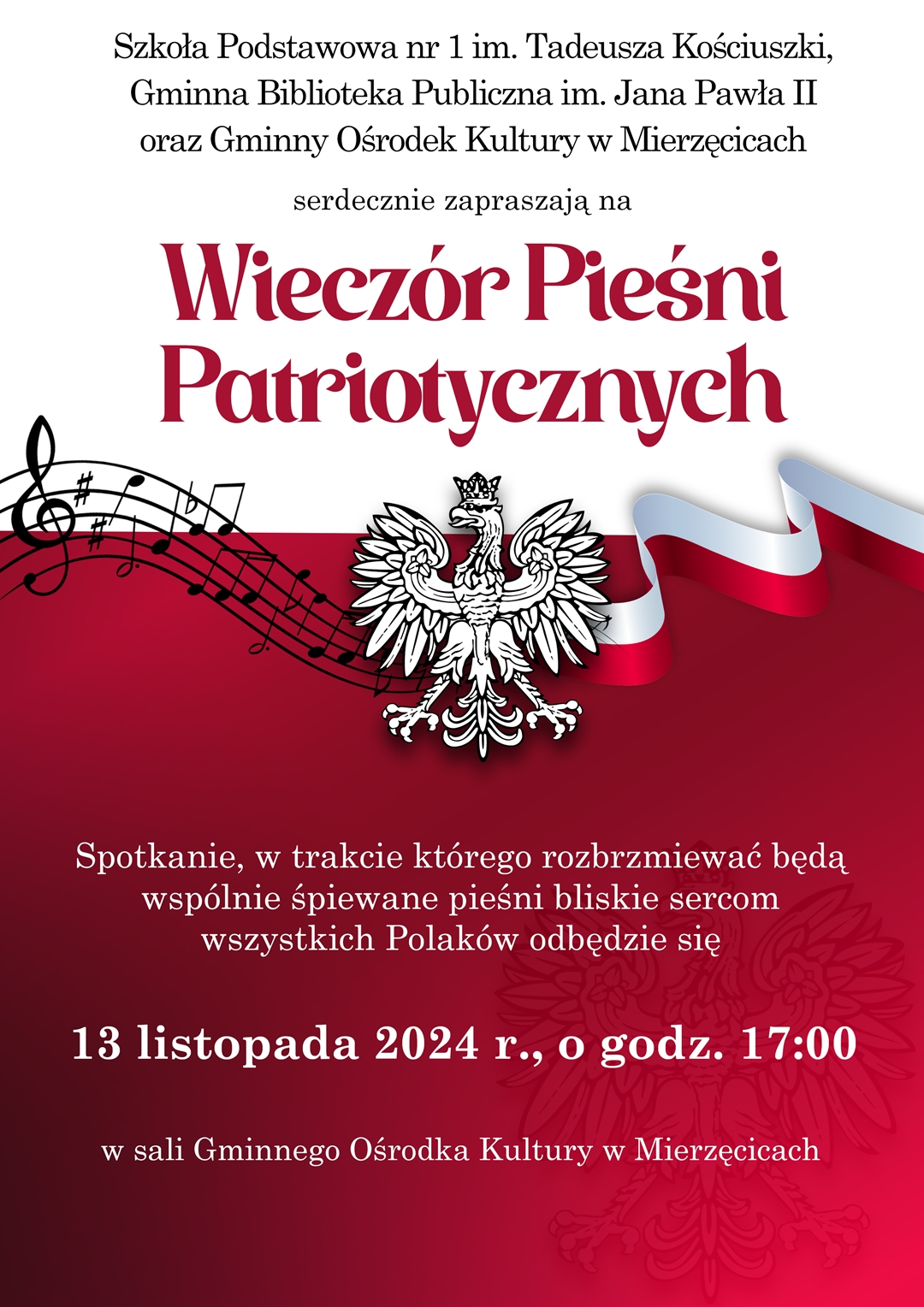 1 Zapraszamy na Wieczór Pieśni Patriotycznych