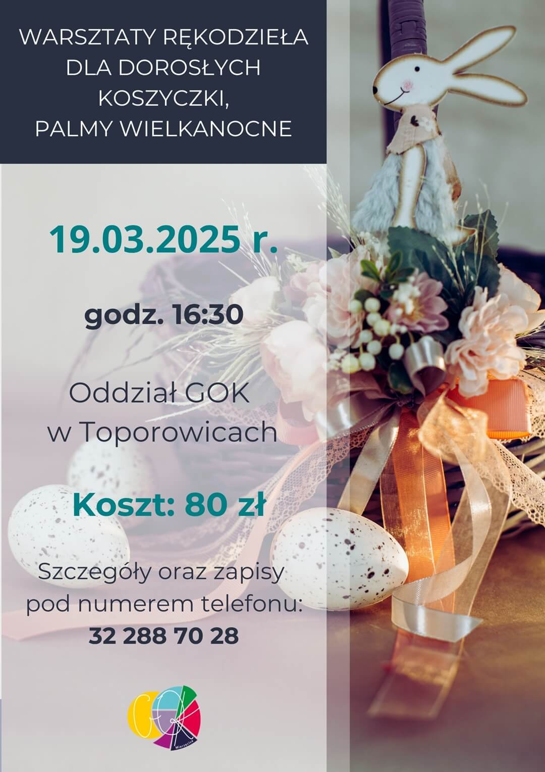 1-4 Zapraszamy na warsztaty rękodzieła KOSZYCZKI I PALMY WIELKANOCNE!