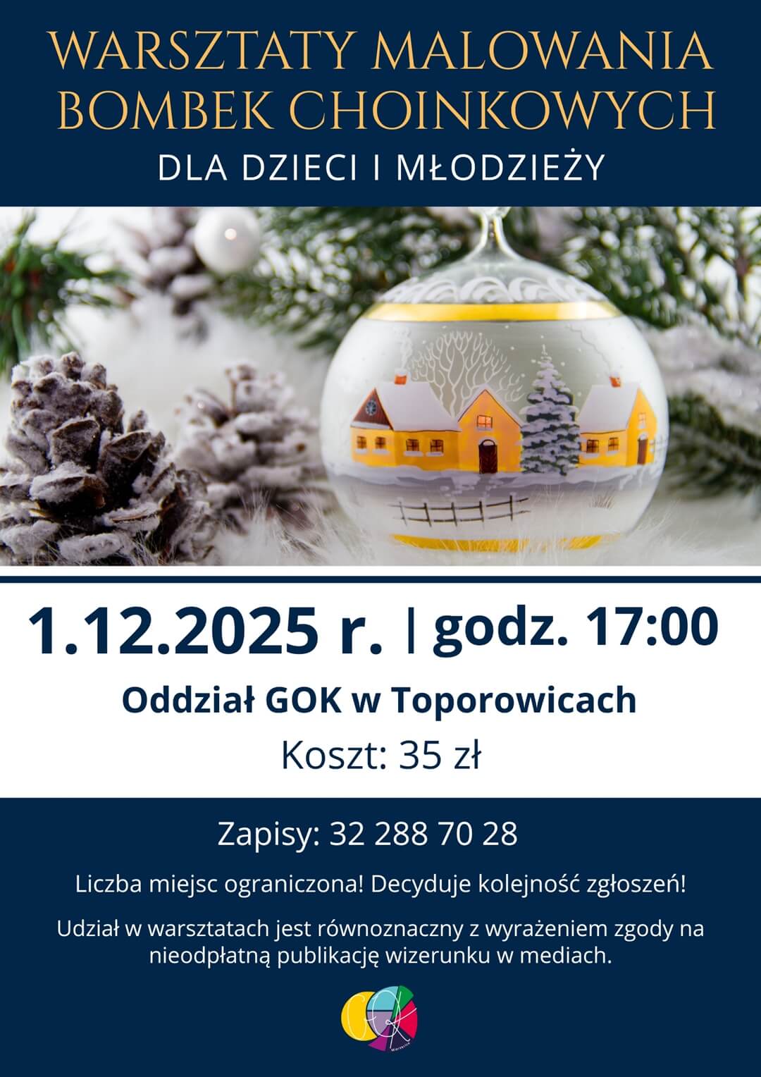 1-2 Zapraszamy na warsztaty malowania bombek choinkowych!