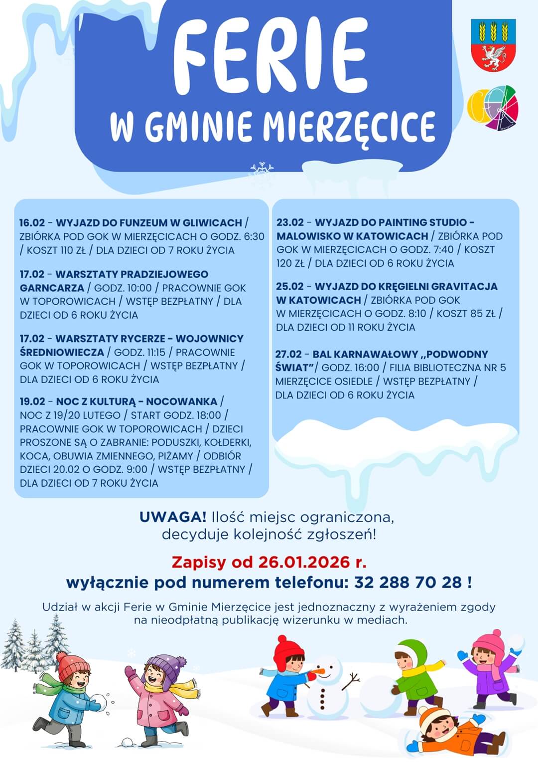 1-2 Zapraszamy na pełne atrakcji i radości ferie!